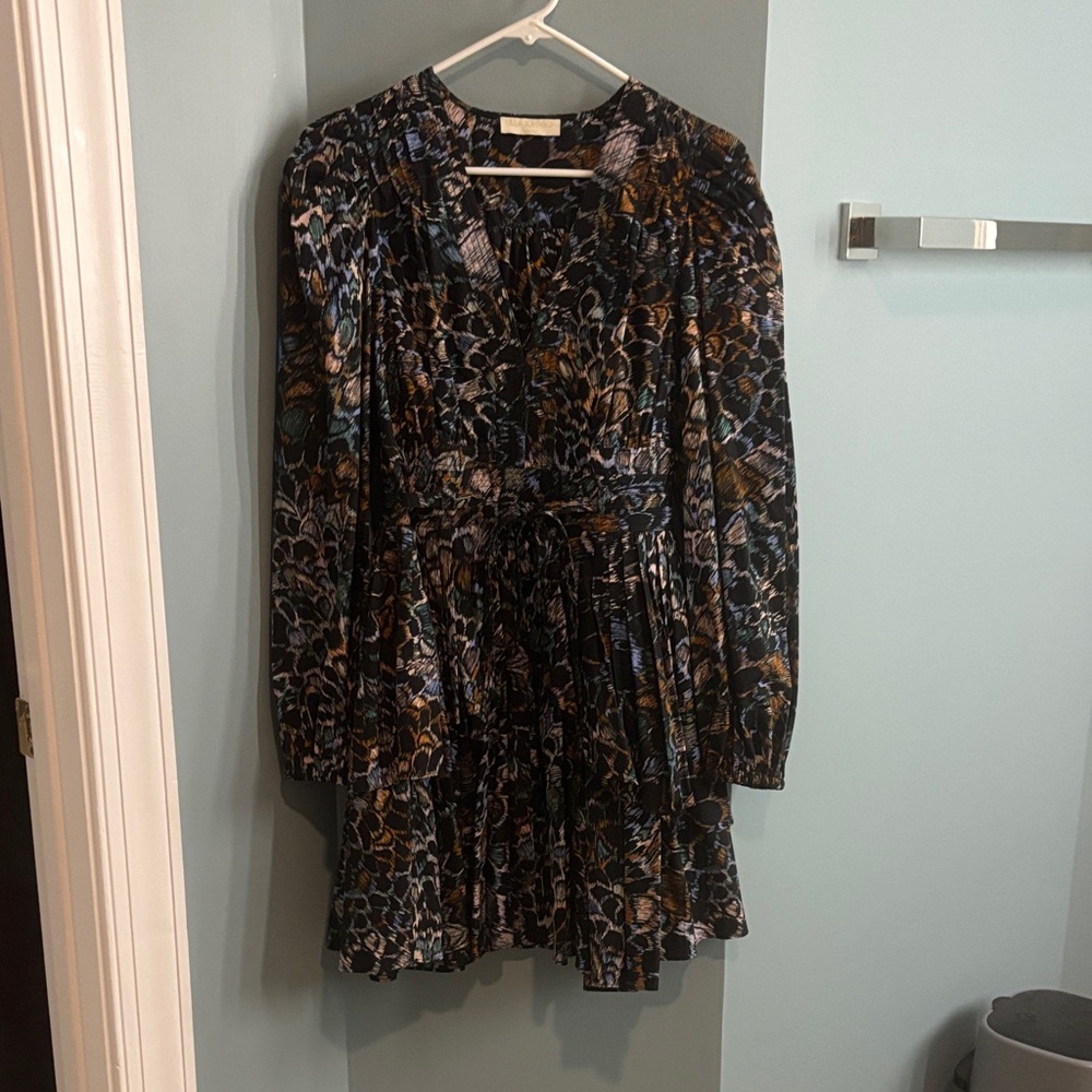 Ulla Johnson Black Floral Long-Sleeve Mini Dress